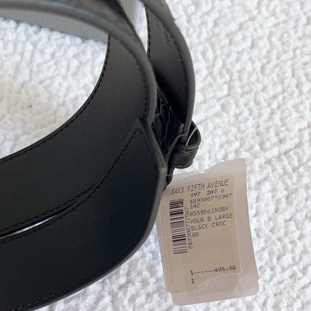 Balenciaga Men's BB Logo crocodile embossed Leather Belt - Picture 8 of 16
